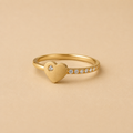 Golden heart ring