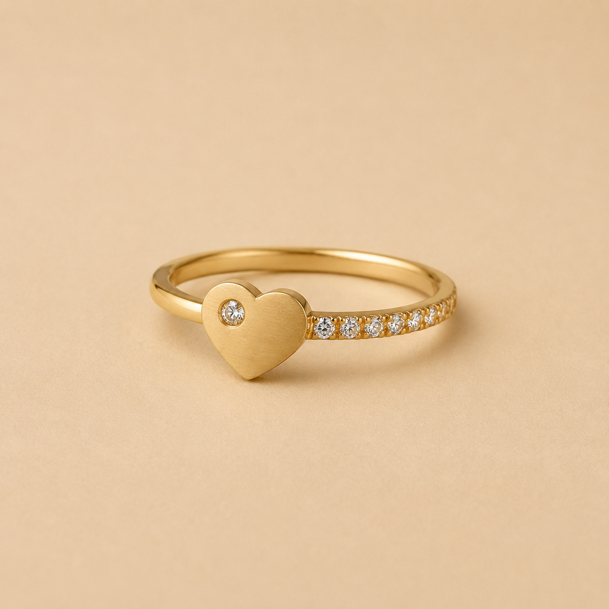 Golden heart ring