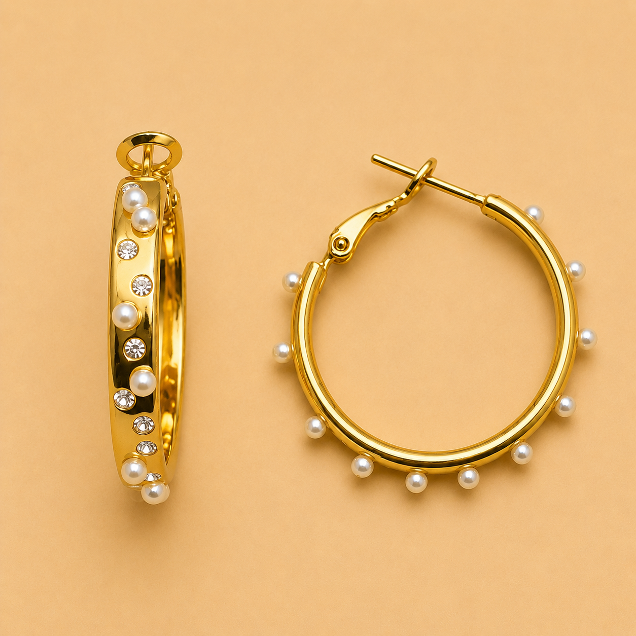 Pearl Halo Hoops