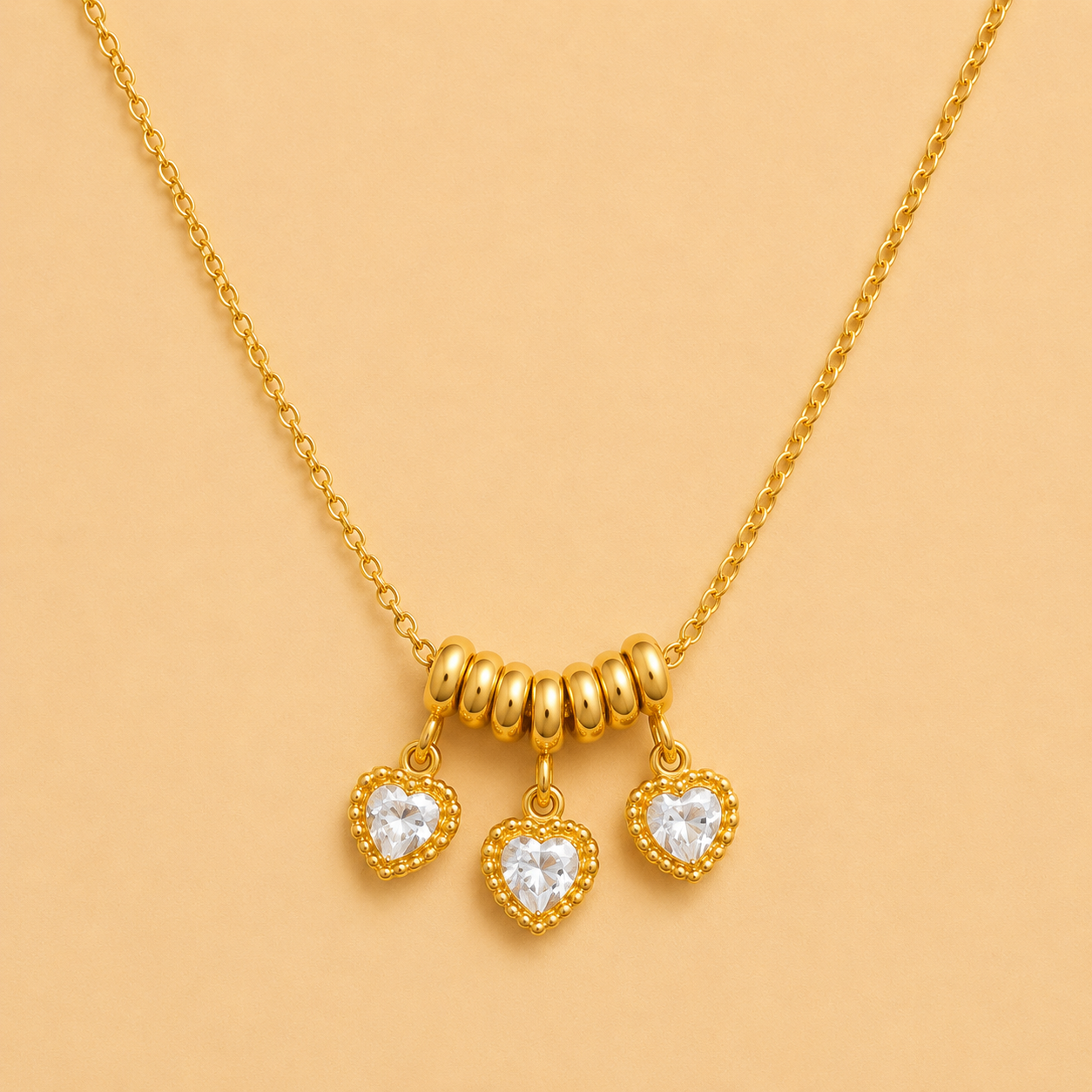 Trinity Heart Charm Necklace