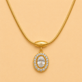 Oval Halo Necklace