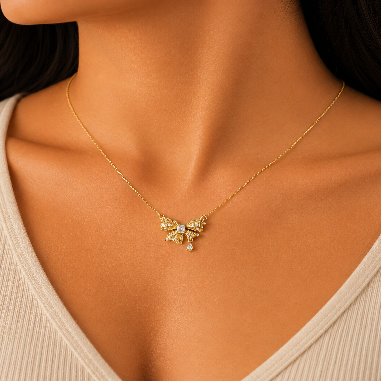 Celeste Bow Necklace