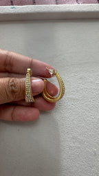 Studded half hoop earrings