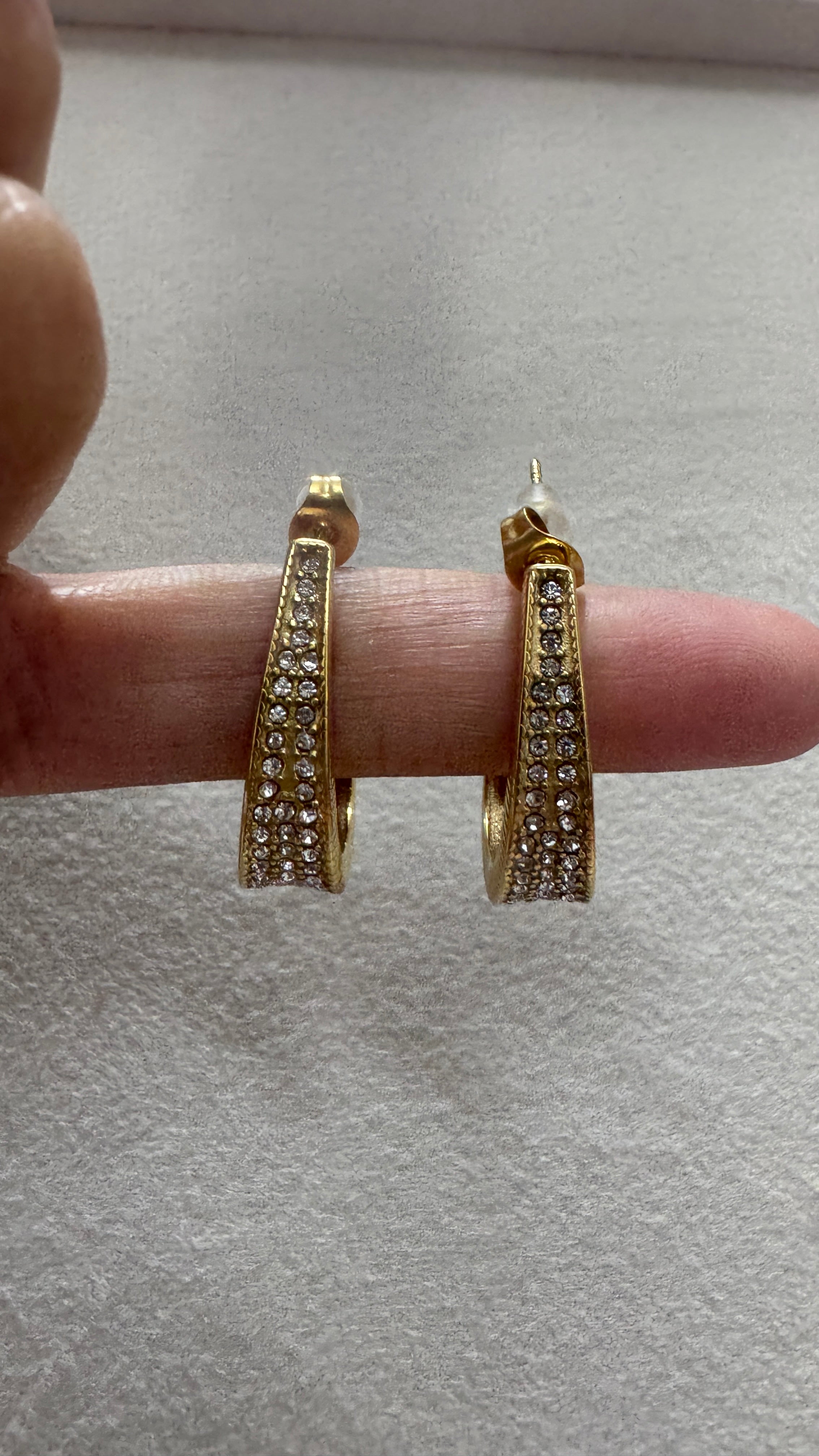 Studded half hoop earrings