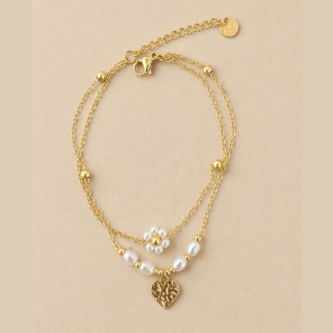 Pearl Heart Blossom Bracelet