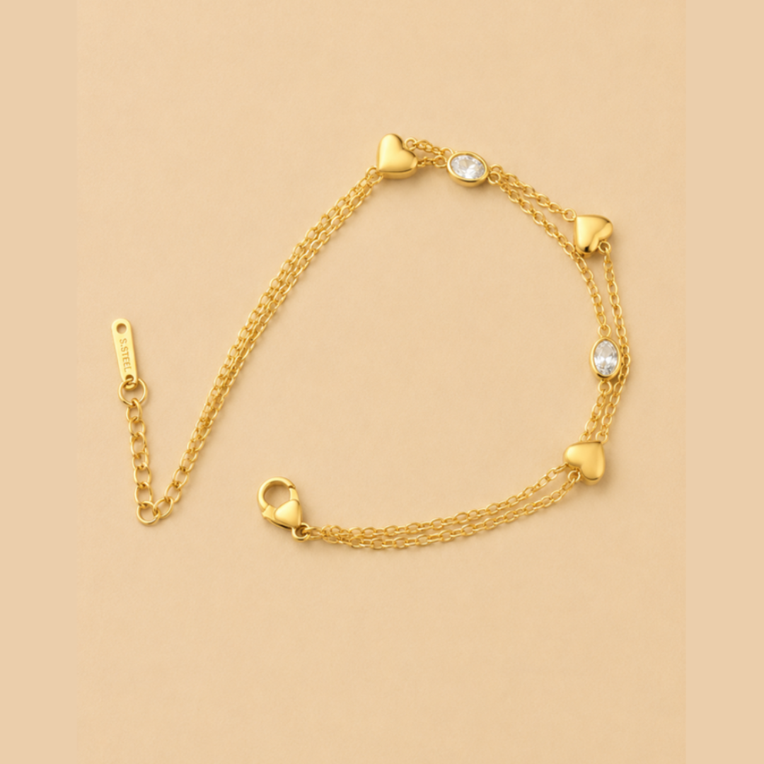 Amour Heart Crystal Bracelet